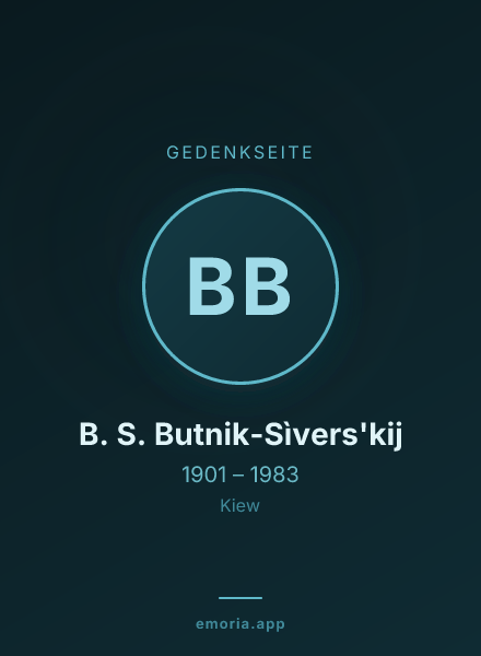 Gedenkportrait von B. S. Butnik-Sìvers'kij