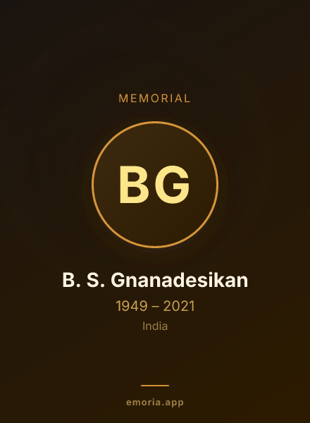 Memorial portrait of B. S. Gnanadesikan
