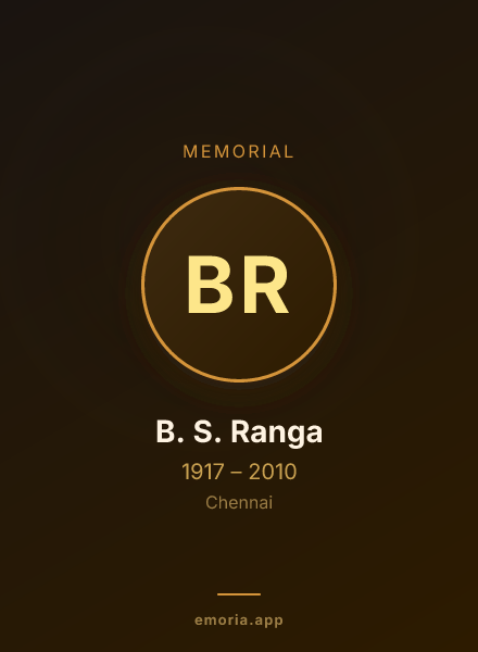 Memorial portrait of B. S. Ranga