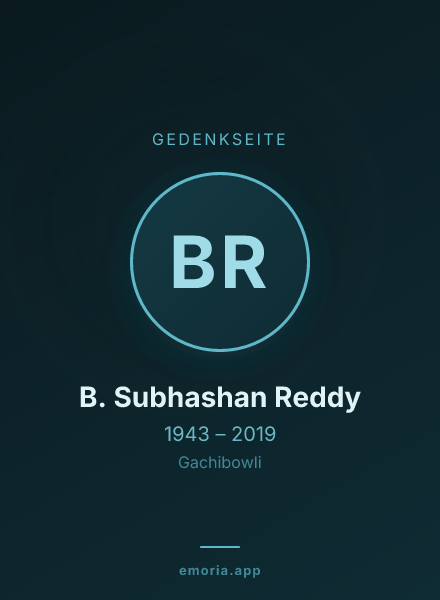 Gedenkportrait von B. Subhashan Reddy