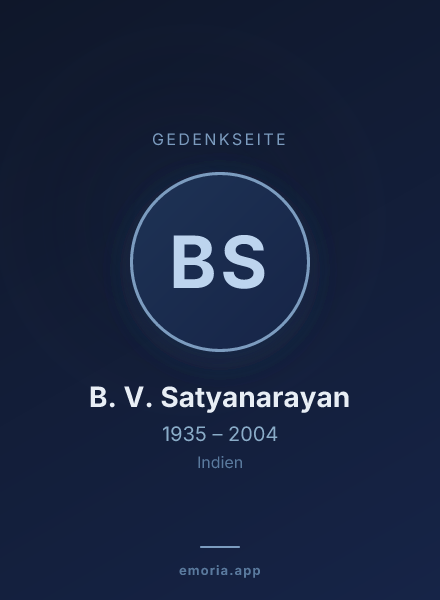 Gedenkportrait von B. V. Satyanarayan