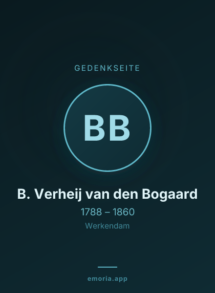 Gedenkportrait von B. Verheij van den Bogaard
