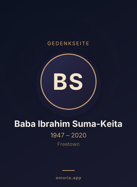 Gedenkportrait von Baba Ibrahim Suma-Keita