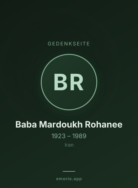 Gedenkportrait von Baba Mardoukh Rohanee