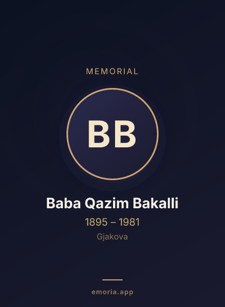 Memorial portrait of Baba Qazim Bakalli
