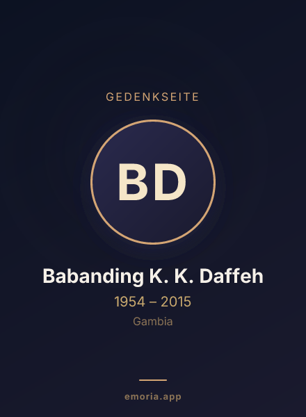 Gedenkportrait von Babanding K. K. Daffeh