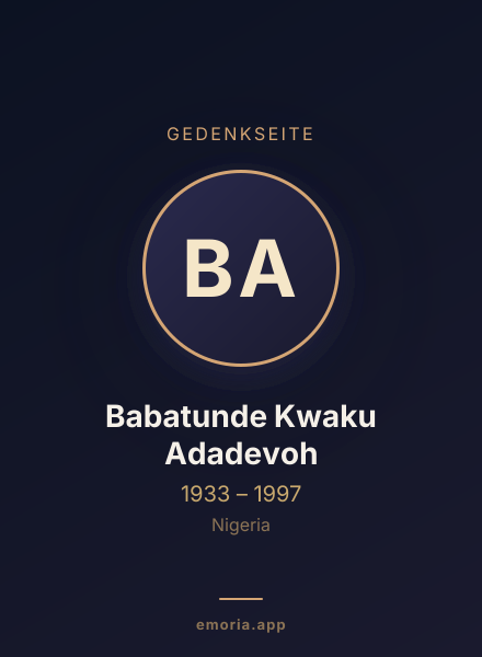 Gedenkportrait von Babatunde Kwaku Adadevoh