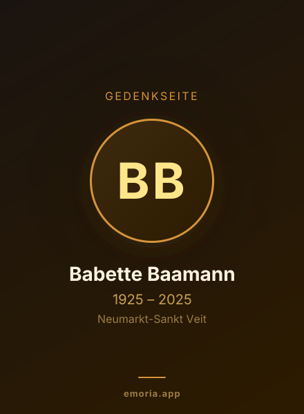 Gedenkportrait von Babette Baamann