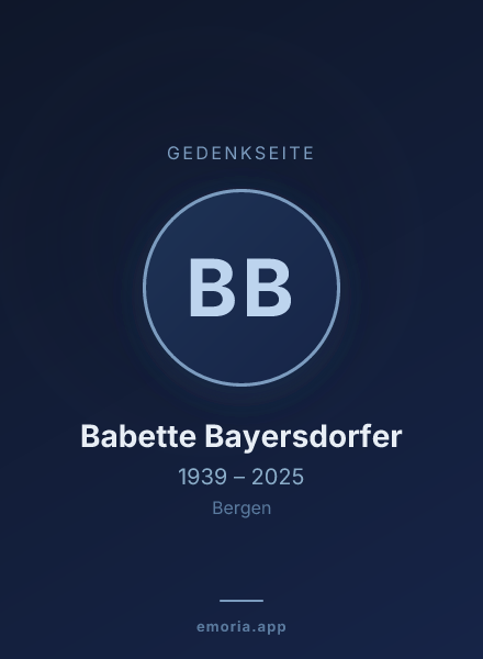 Gedenkportrait von Babette Bayersdorfer