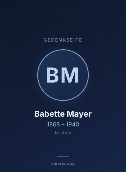 Gedenkportrait von Babette Mayer