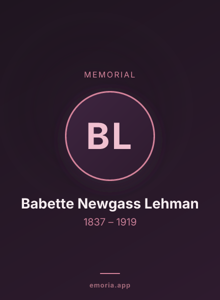 Memorial portrait of Babette Newgass Lehman