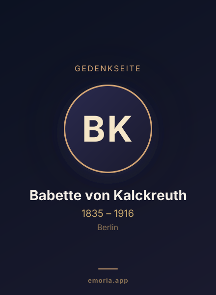 Gedenkportrait von Babette von Kalckreuth