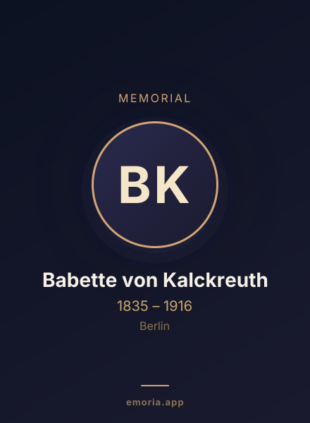 Memorial portrait of Babette von Kalckreuth