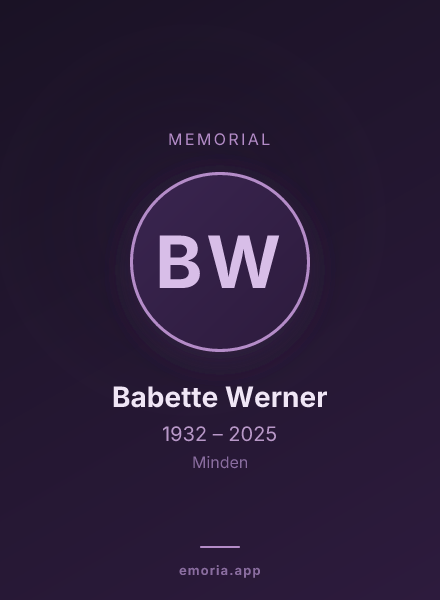 Memorial portrait of Babette Werner