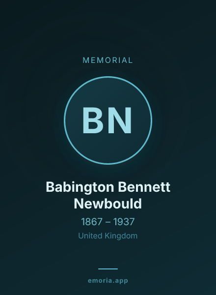Memorial portrait of Babington Bennett Newbould