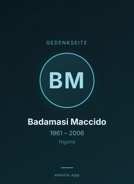 Gedenkportrait von Badamasi Maccido