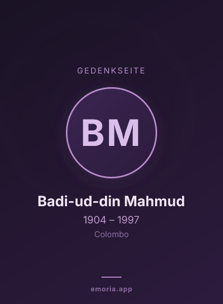 Gedenkportrait von Badi-ud-din Mahmud