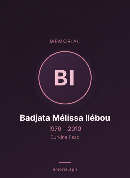 Memorial portrait of Badjata Mélissa Ilébou
