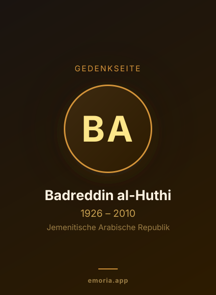 Gedenkportrait von Badreddin al-Huthi