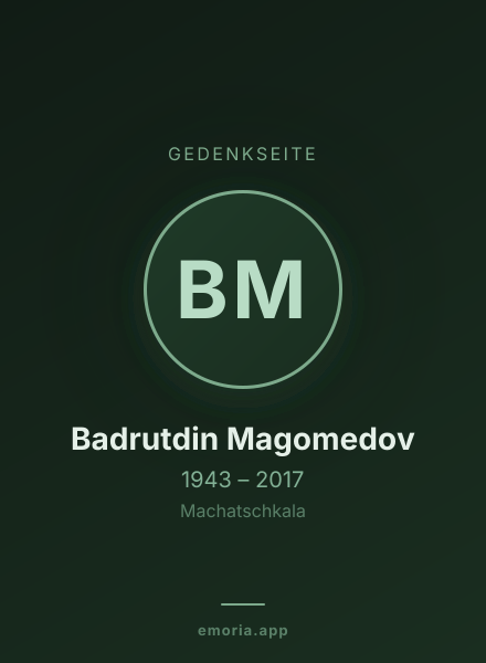 Gedenkportrait von Badrutdin Magomedov
