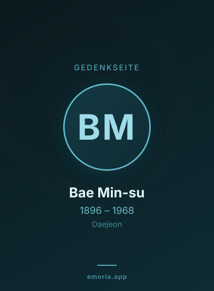 Gedenkportrait von Bae Min-su