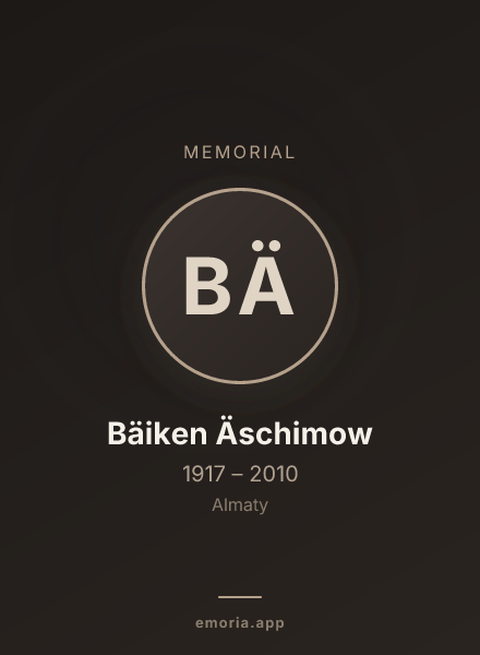Memorial portrait of Bäiken Äschimow