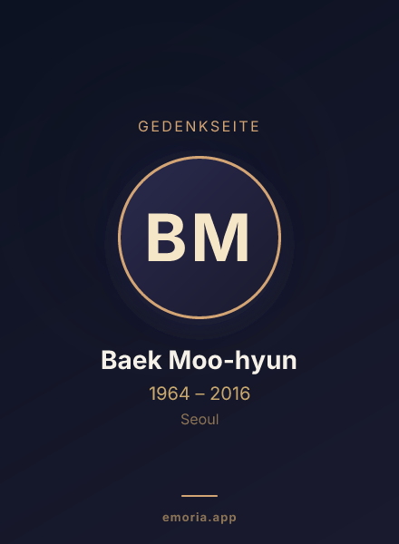 Gedenkportrait von Baek Moo-hyun