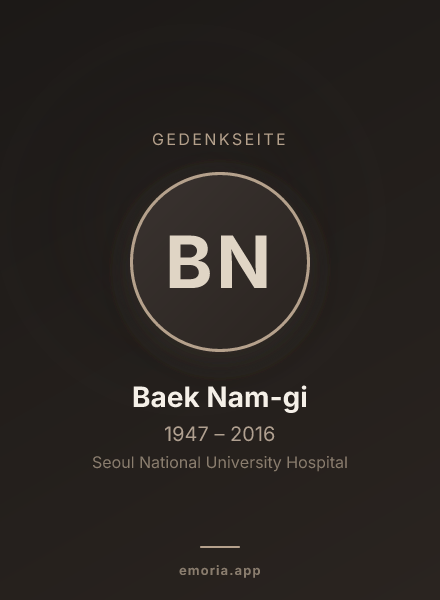 Gedenkportrait von Baek Nam-gi