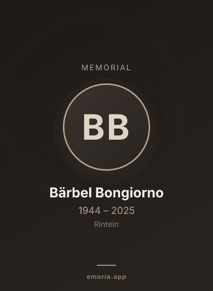 Memorial portrait of Bärbel Bongiorno