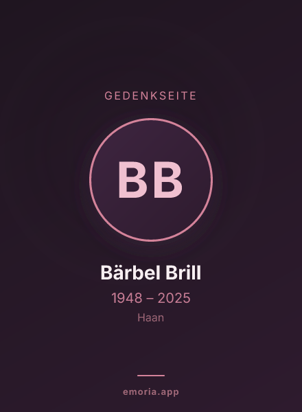 Gedenkportrait von Bärbel Brill