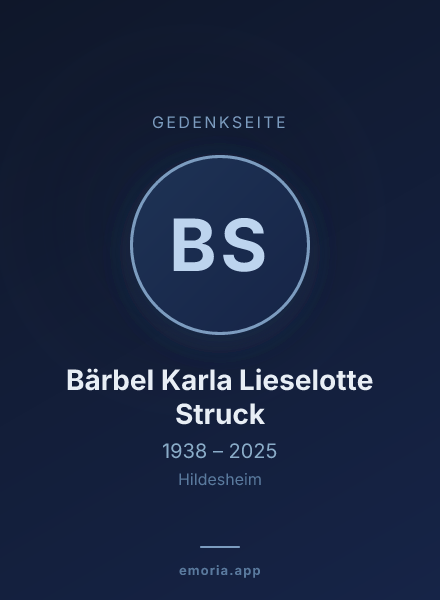 Gedenkportrait von Bärbel Karla Lieselotte Struck