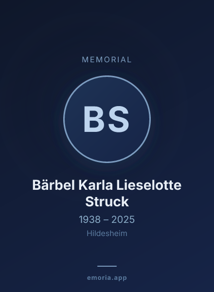 Memorial portrait of Bärbel Karla Lieselotte Struck