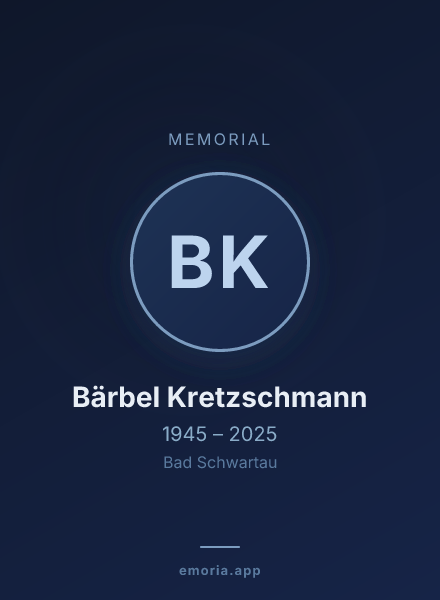 Memorial portrait of Bärbel Kretzschmann