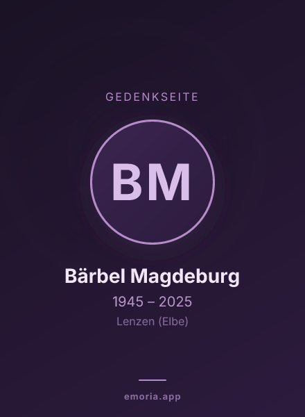 Gedenkportrait von Bärbel Magdeburg