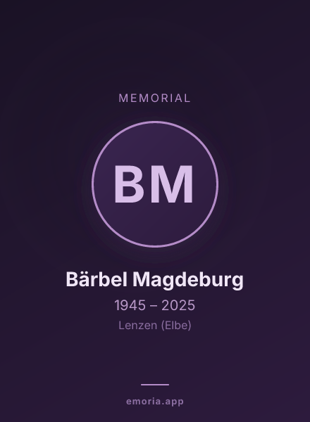 Memorial portrait of Bärbel Magdeburg