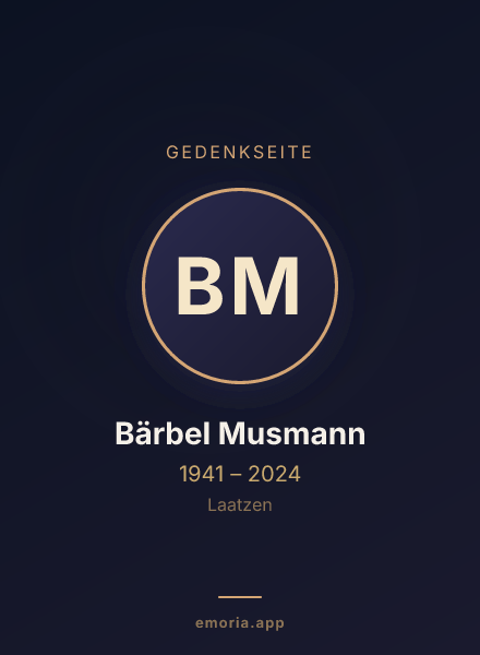 Gedenkportrait von Bärbel Musmann