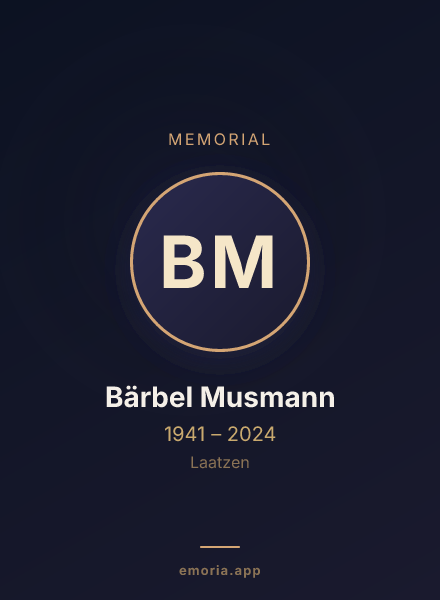 Memorial portrait of Bärbel Musmann