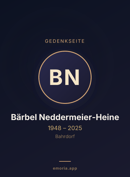 Gedenkportrait von Bärbel Neddermeier-Heine