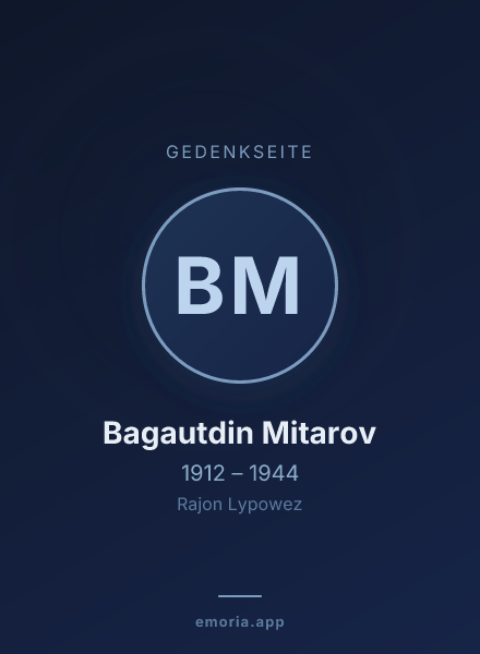 Gedenkportrait von Bagautdin Mitarov