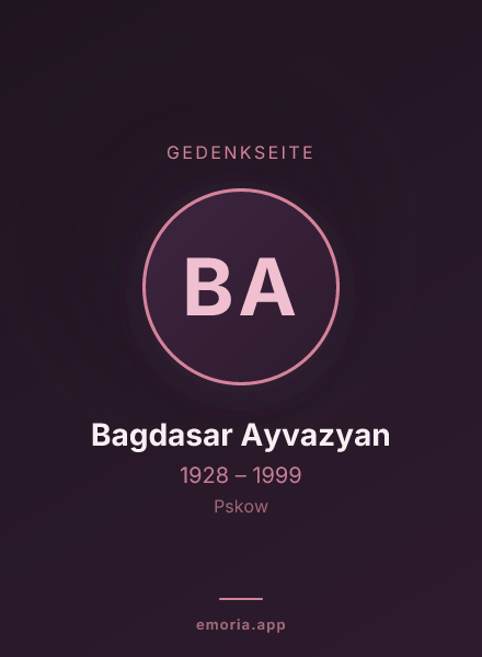 Gedenkportrait von Bagdasar Ayvazyan