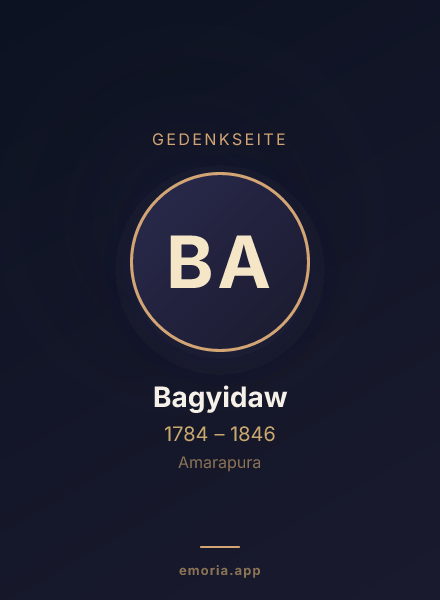 Gedenkportrait von Bagyidaw