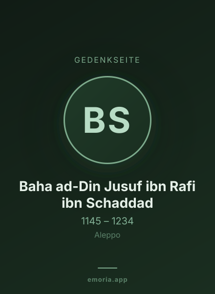 Gedenkportrait von Baha ad-Din Jusuf ibn Rafi ibn Schaddad