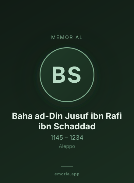 Memorial portrait of Baha ad-Din Jusuf ibn Rafi ibn Schaddad