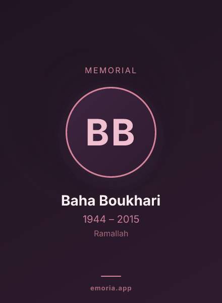 Memorial portrait of Baha Boukhari