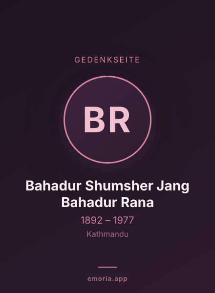 Gedenkportrait von Bahadur Shumsher Jang Bahadur Rana