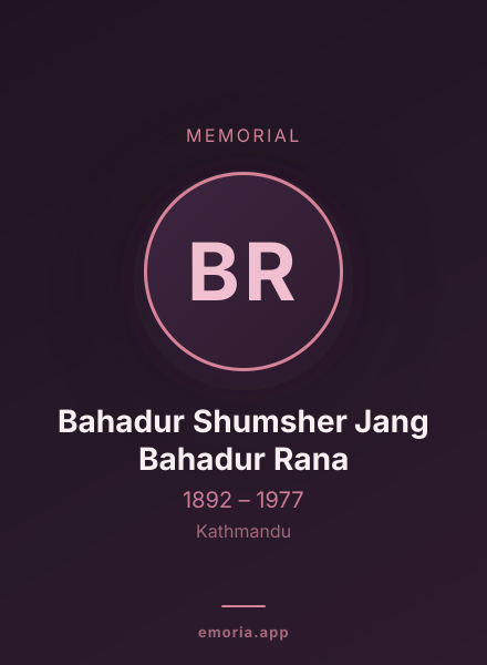 Memorial portrait of Bahadur Shumsher Jang Bahadur Rana