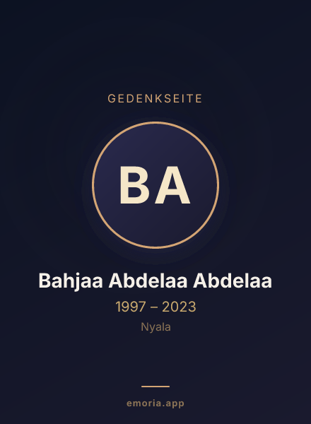 Gedenkportrait von Bahjaa Abdelaa Abdelaa