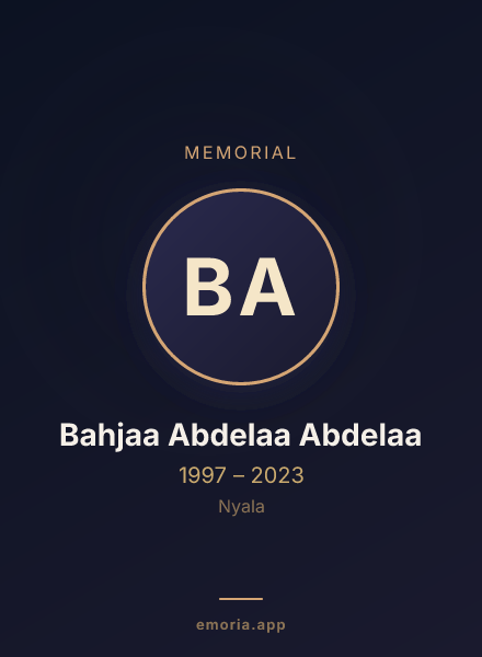 Memorial portrait of Bahjaa Abdelaa Abdelaa