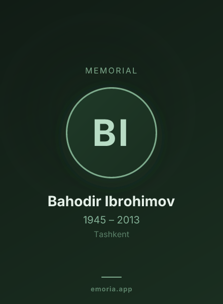 Memorial portrait of Bahodir Ibrohimov