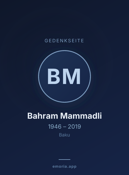 Gedenkportrait von Bahram Mammadli